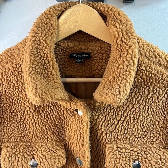 SHINESTAR Flap Pocket Teddy Coat Size Large *Flaws - Picture 3 of 11